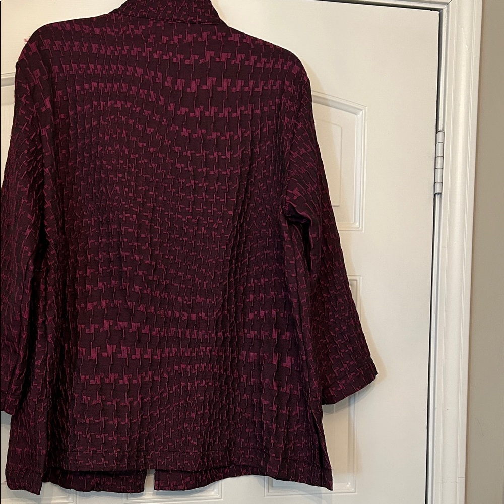 Ali Miles Deep Purple/Plum Jacket with Square Black Buttons - Picture 2 of 11